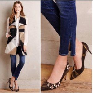 PIlcro Stet Skinny Ankle Crop Slit Hem Jean, Dark